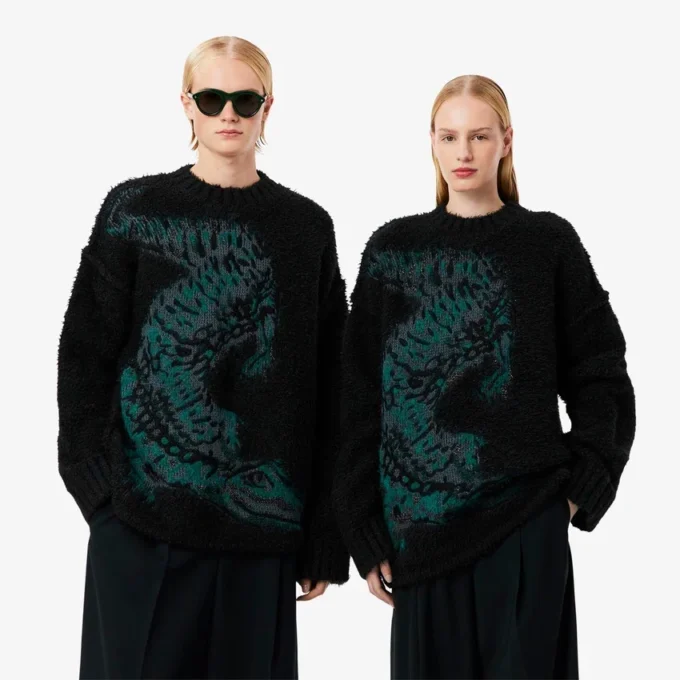 Runway Jacquard-Pullover mit Krokodil-Motiv