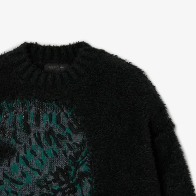 Runway Jacquard-Pullover mit Krokodil-Motiv