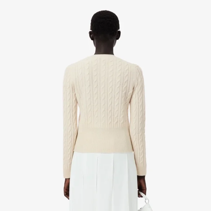 Runway Kaschmir-Strickjacke mit Zopfmuster