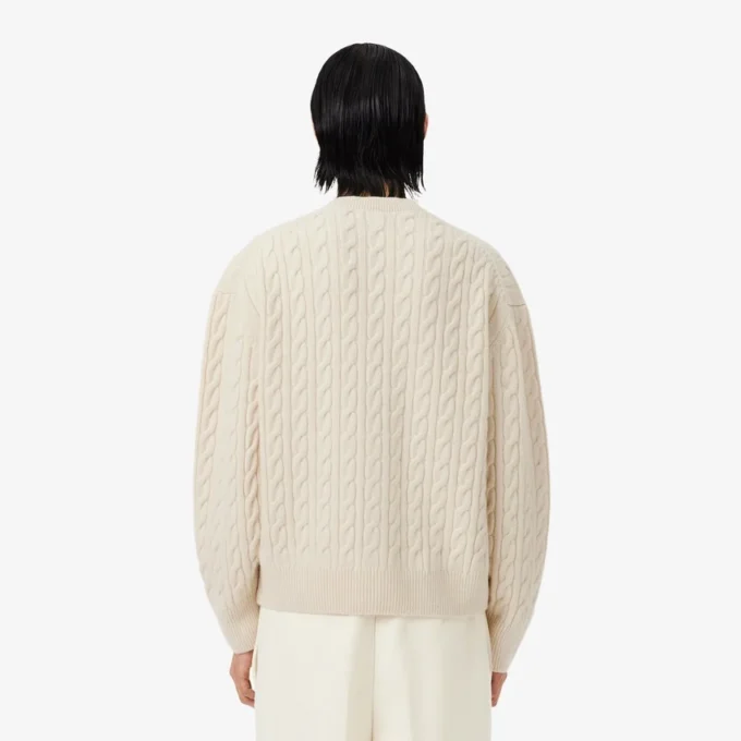 Runway Kaschmir-Strickjacke mit Zopfmuster