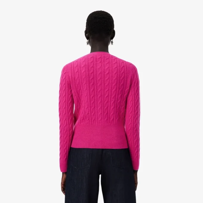 Runway Kaschmir-Strickjacke mit Zopfmuster