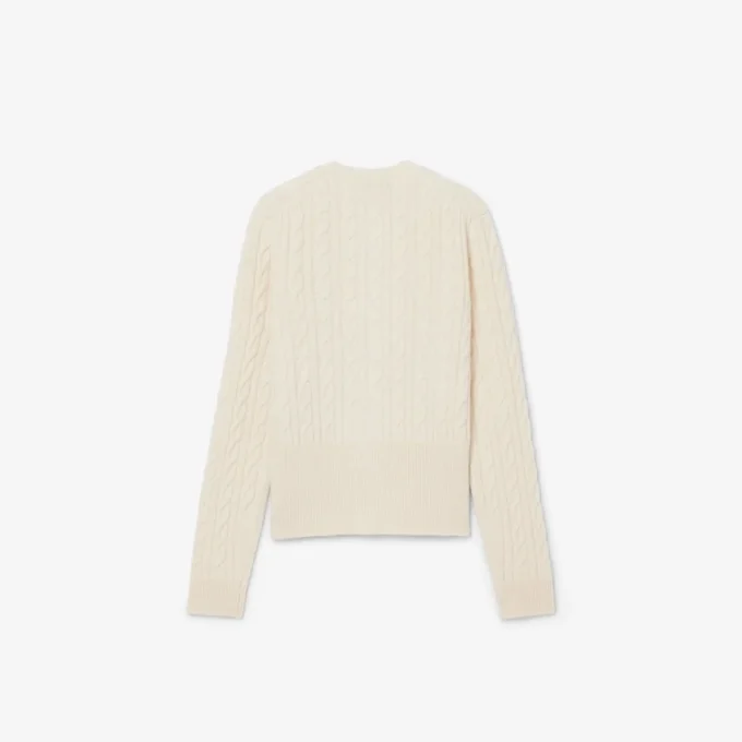 Runway Kaschmir-Strickjacke mit Zopfmuster