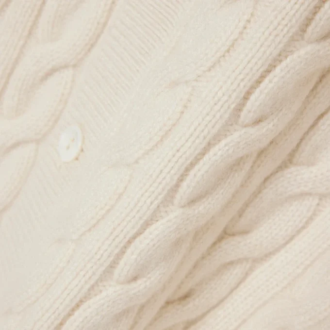 Runway Kaschmir-Strickjacke mit Zopfmuster