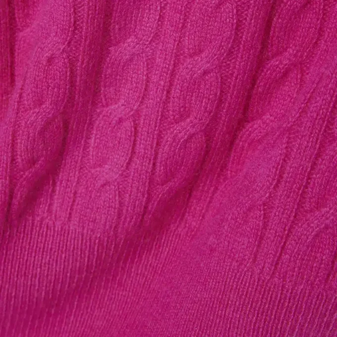 Runway Kaschmir-Strickjacke mit Zopfmuster
