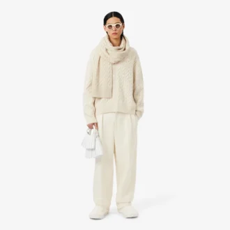 Runway-Kaschmirschal mit Zopfmuster