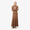 Runway-Maxikleid mit Polokragen aus Seide