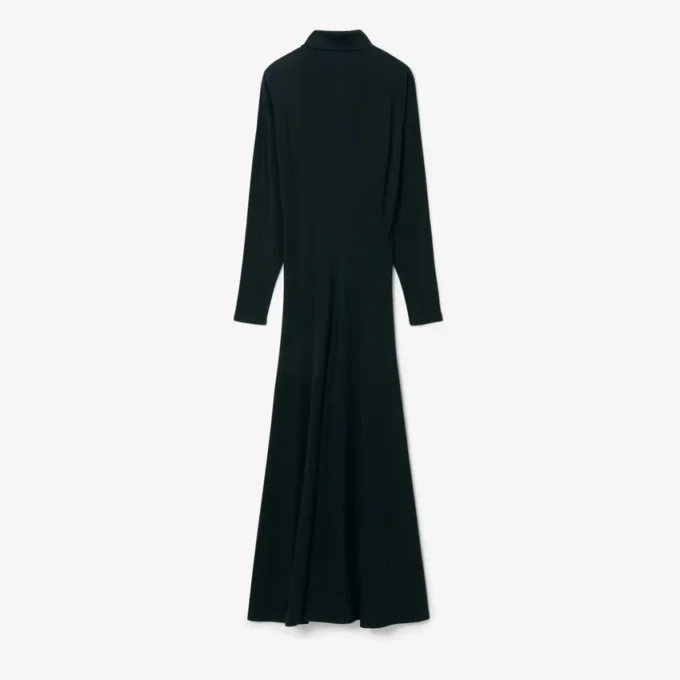 Runway-Maxikleid mit Polokragen aus Seide