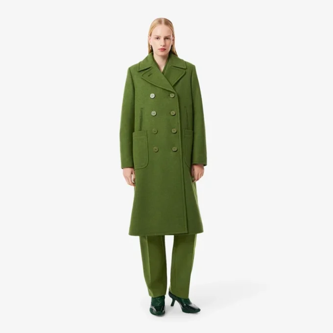 Runway-Peacoat aus langer Slub-Wolle