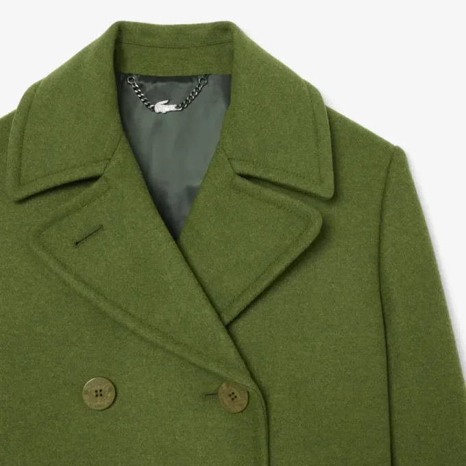Runway-Peacoat aus langer Slub-Wolle