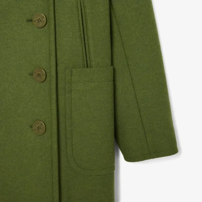 Runway-Peacoat aus langer Slub-Wolle