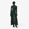 Runway Polo Collar Pointelle Maxikleid