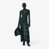 Runway Polo Collar Pointelle Maxikleid