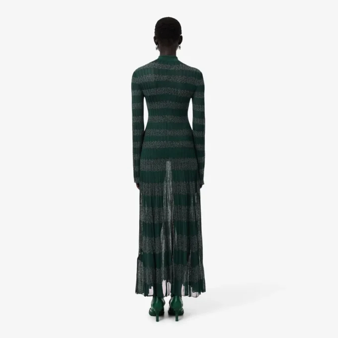 Runway Polo Collar Pointelle Maxikleid