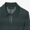 Runway Polo Collar Pointelle Maxikleid