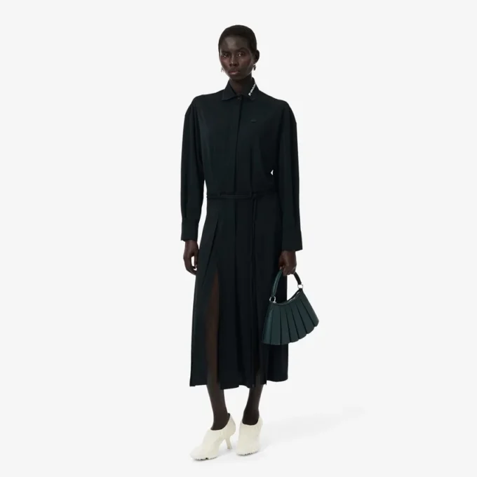 Runway-Poloshirt-Maxikleid mit Plissee