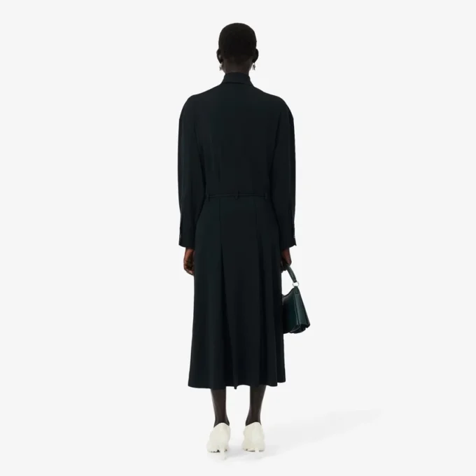 Runway-Poloshirt-Maxikleid mit Plissee