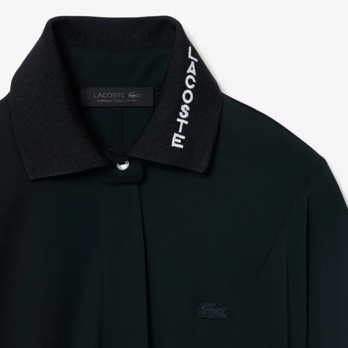 Runway-Poloshirt-Maxikleid mit Plissee