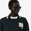 Runway-Poloshirt mit Kragenabzeichen-Akzent-Sweatshirt