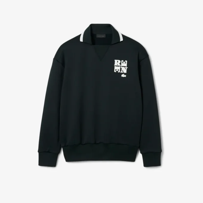 Runway-Poloshirt mit Kragenabzeichen-Akzent-Sweatshirt