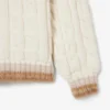 Runway-Pullover aus Wolle mit Poloshirt-Kragen und Zopfmuster