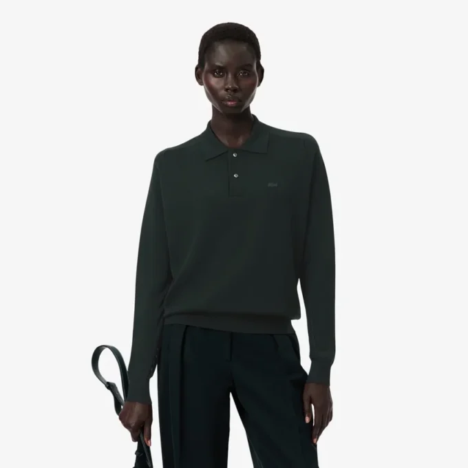 Runway-Pullover aus Wollmischung mit Poloshirt-Kragen