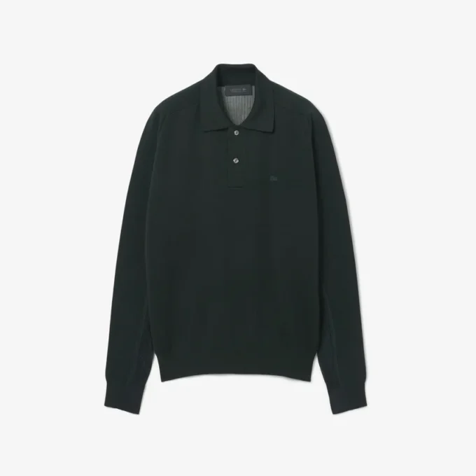 Runway-Pullover aus Wollmischung mit Poloshirt-Kragen