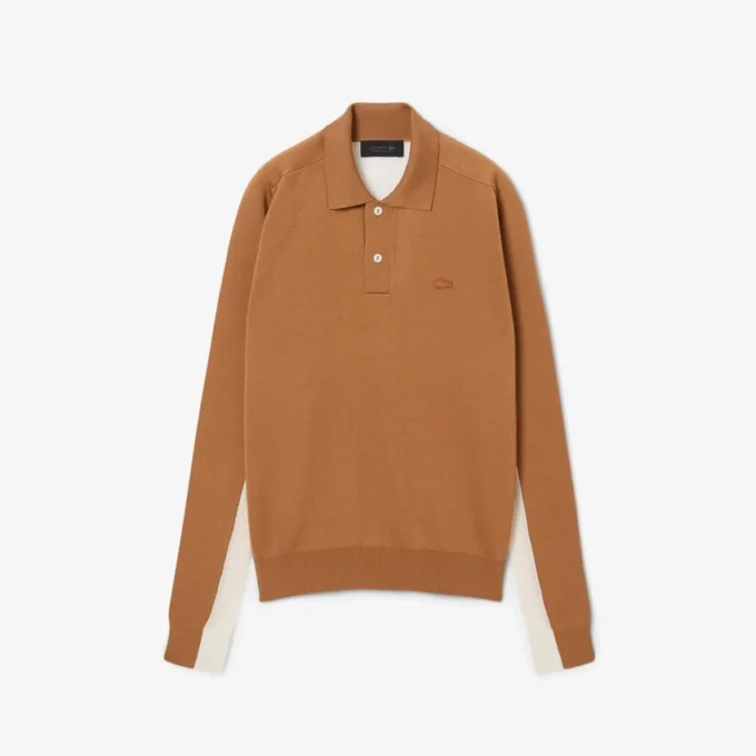 Runway-Pullover aus Wollmischung mit Poloshirt-Kragen