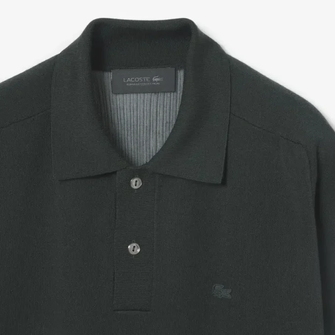 Runway-Pullover aus Wollmischung mit Poloshirt-Kragen