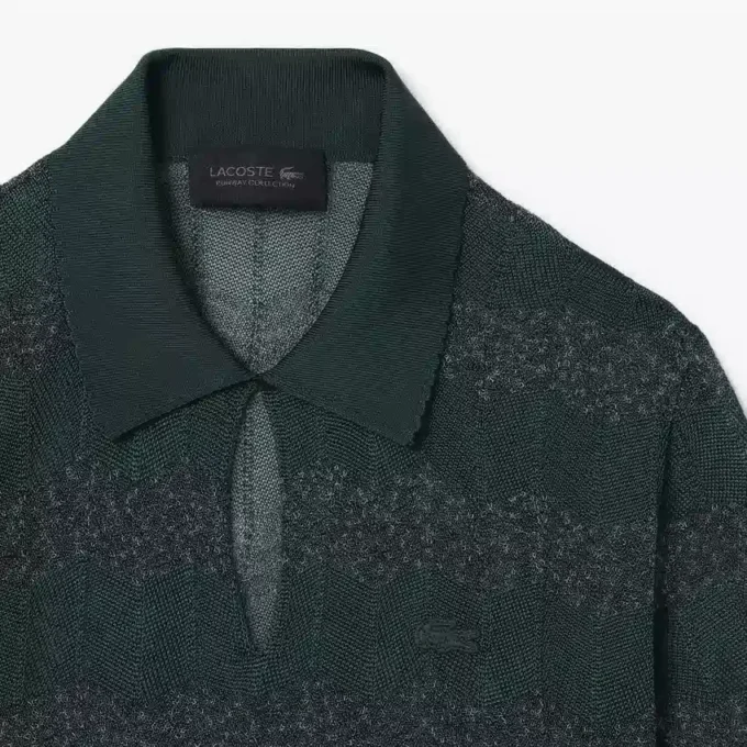 Runway-Pullover mit Polo-Kragen aus Pointelle
