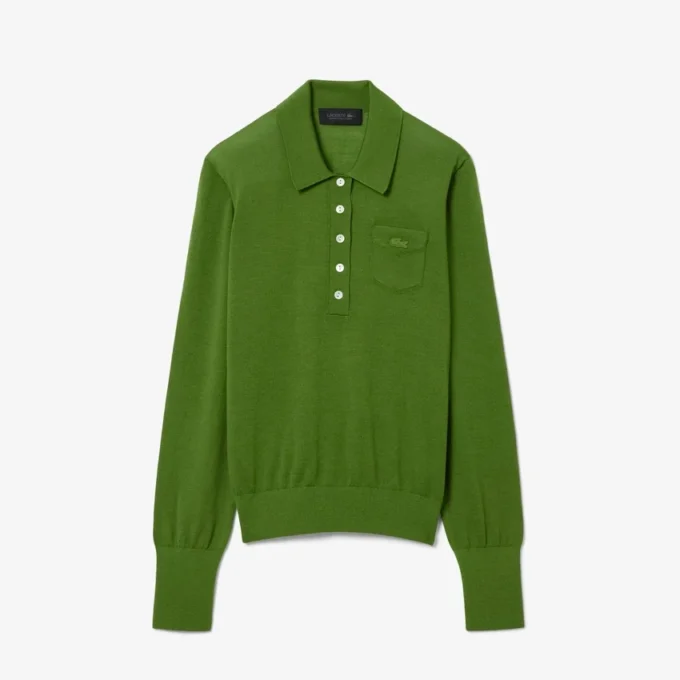 Runway-Pullover mit Polokragen aus Merinowolle