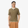 Runway-Pullover mit Zopfmuster und Poloshirt-Kragen