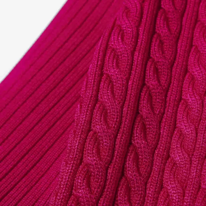 Runway-Pullover mit Zopfmuster und Poloshirt-Kragen