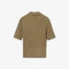 Runway-Pullover mit Zopfmuster und Poloshirt-Kragen