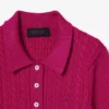 Runway-Pullover mit Zopfmuster und Poloshirt-Kragen