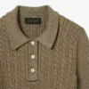 Runway-Pullover mit Zopfmuster und Poloshirt-Kragen