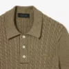Runway-Pullover mit Zopfmuster und Poloshirt-Kragen