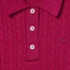Runway-Pullover mit Zopfmuster und Poloshirt-Kragen