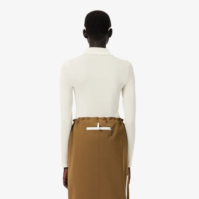 Runway Slim Fit Poloshirt mit langen Seidenärmeln