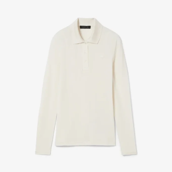 Runway Slim Fit Poloshirt mit langen Seidenärmeln