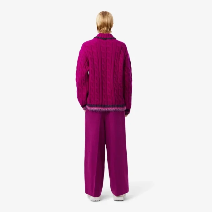 Runway Slub-Wolle-Hose mit weitem Schnitt