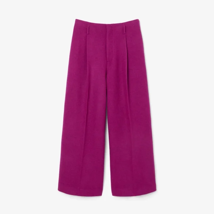 Runway Slub-Wolle-Hose mit weitem Schnitt