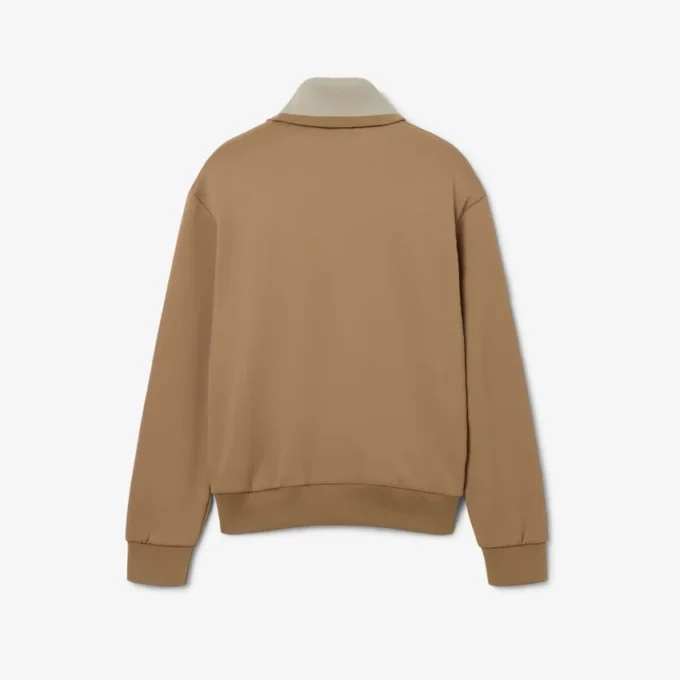 Runway-Sweatshirt mit hohem Kragen, Reißverschluss und Emblem