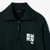 Runway-Sweatshirt mit hohem Kragen, Reißverschluss und Emblem