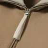 Runway-Sweatshirt mit hohem Kragen, Reißverschluss und Emblem
