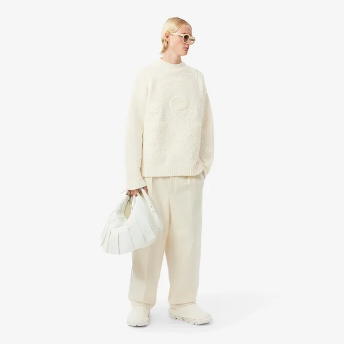Runway-Wollpullover mit gesticktem Emblem