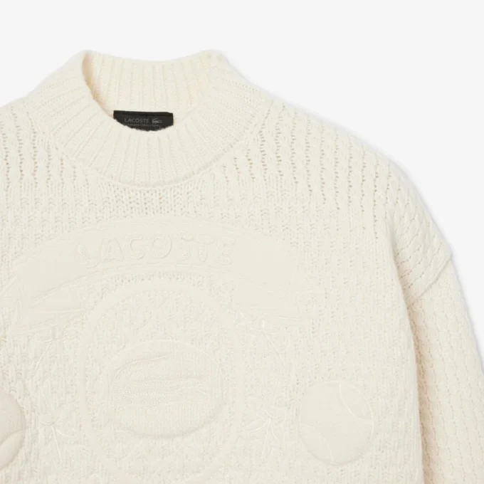 Runway-Wollpullover mit gesticktem Emblem