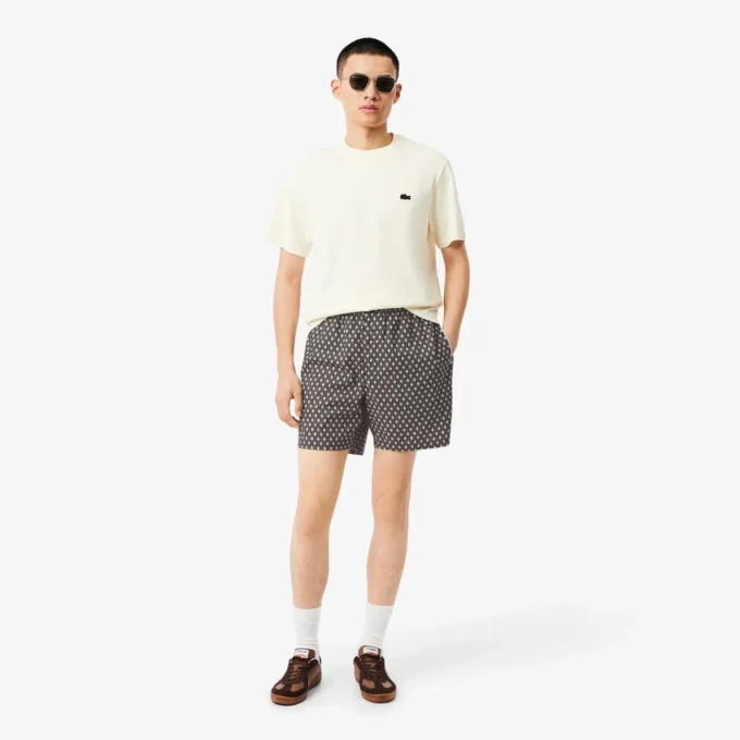 Shorts aus bedruckter Baumwoll-Blend-Mischung in lockerer Passform