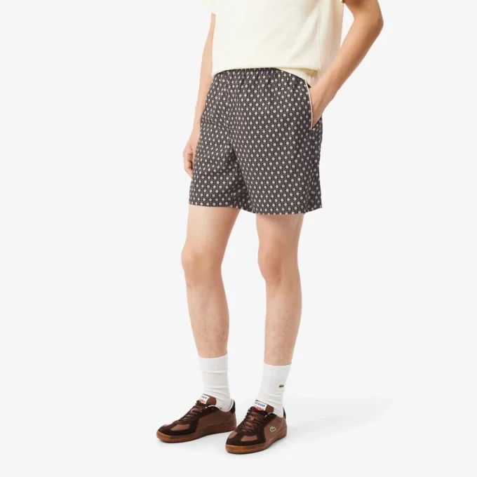 Shorts aus bedruckter Baumwoll-Blend-Mischung in lockerer Passform