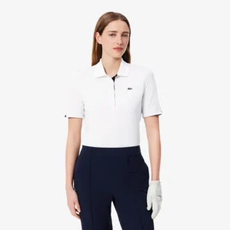 Slim-Fit-Golf-Poloshirt für Damen mit UV-Schutz und Stretch