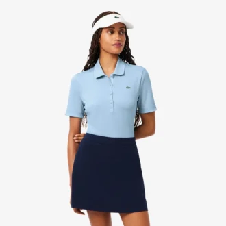 Slim-Fit-Golf-Poloshirt für Damen mit UV-Schutz und Stretch